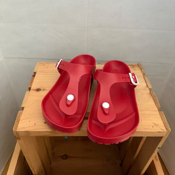 Birkenstock Women Size 37 US 6 - 6.5 Red Gizeh EVA Slip On Comfort Thong Sandals - Picture 11 of 13